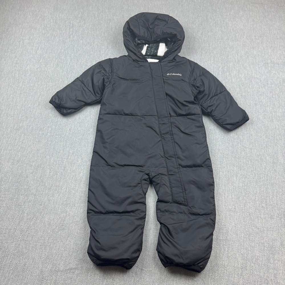 Columbia Snowsuit Baby 12-18 Months Black Snuggly Bunny Down Bunting Hooded